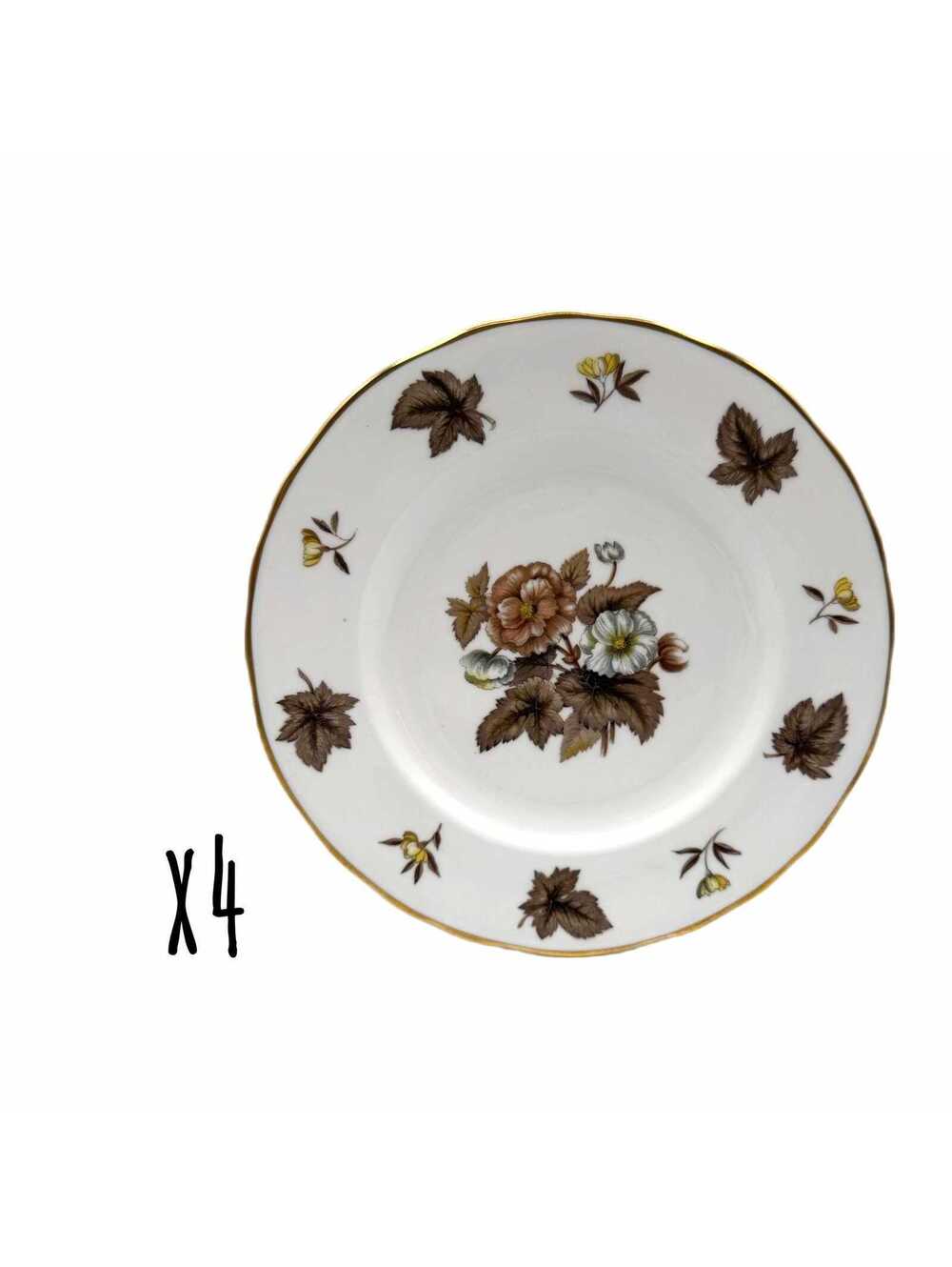 Set of 4 Vintage Royal Worcester Dorchester 8” Salad Plates